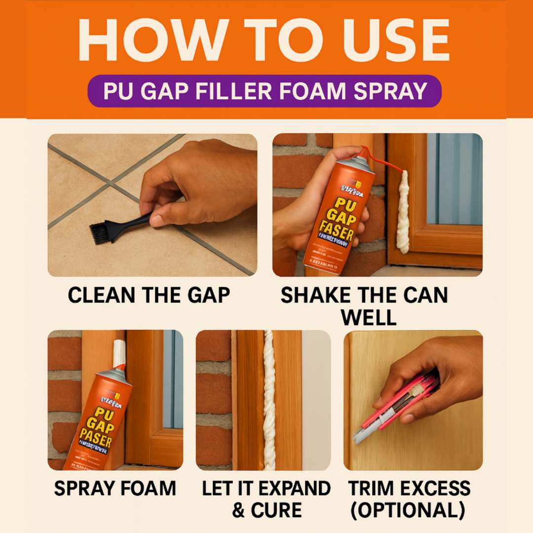Instant Wall & Tile Gap Seal – PU Foam Spray | Buy 1 Get 1 Free