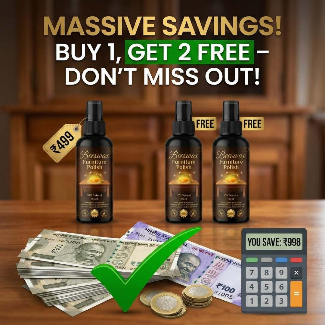 Crystal Shine Beeswax Furniture polish | Buy 1 Get 2 Free | Best For All Furniture